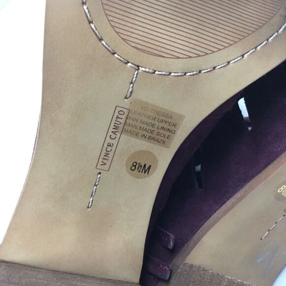 Vince Camuto Purple Suede Open Toe Booties 8.5M - Picture 11 of 13